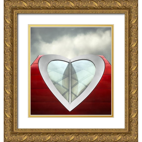 Claes, Gilbert 12x13 Gold Ornate Wood Framed with Double Matting Museum Art Print Titled - The Mirror of the Heart