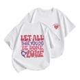 thumbnail image 1 of PMVFHDE Hauts d'Été pour Filles Hauts Tendance à Manches Courtes pour Filles T-Shirt pour Filles T-Shirts Graphiques T-Shirt à Manches Courtes pour Enfants Imprimé Dessin Animé Col Rond Confortable Blanc, 3-4 Ans, 1 of 4
