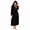 Black, variant on Womens Recycled Fleece Hooded Robe, Soft Full Length Thick Plush Bathrobe House Coat,(Rose,L-XL)