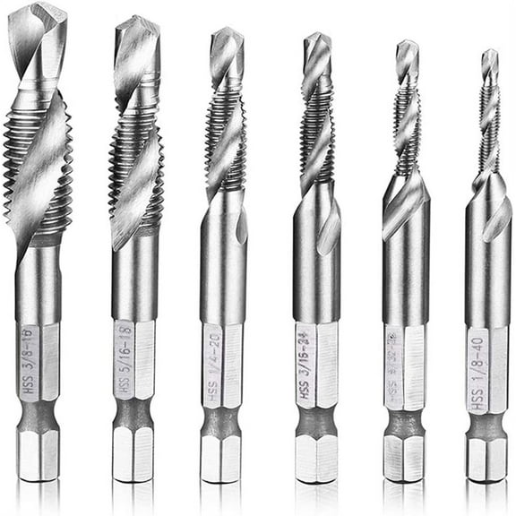 Hymnorq HSS Hex Shank 2-in-1 Combination Drill and Tap Bit Set of 6pcs