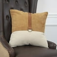 thumbnail image 4 of Brown Beige Leather Band Modern Throw Pillow, 4 of 5