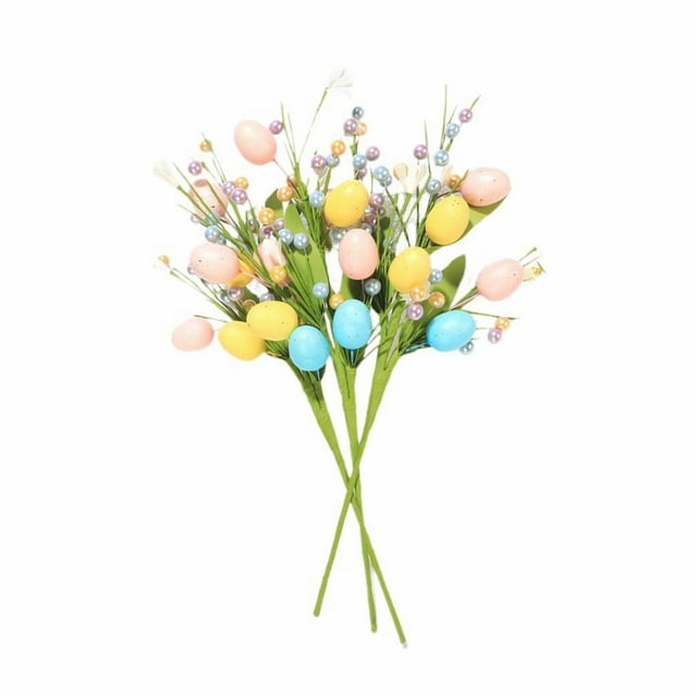 Easter Decorations Filler Easter Eggs Branches Spring Flower Stems Egg Twig Branches for Home Table Centerpiece Flower Arrangement Decor Indoor Festive Party Wedding