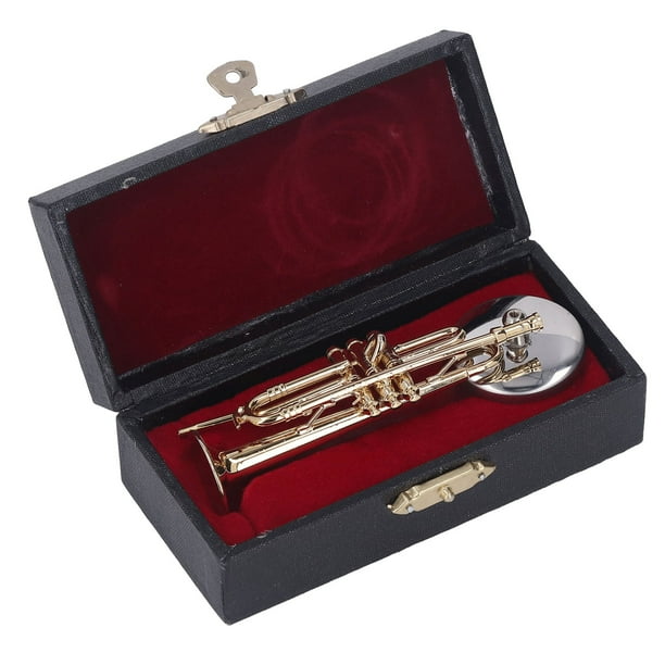 Mini Trumpet Toy Trumpet Replica Spray Painted Glossy Premium Brass For Desk 2.56in 3.54in