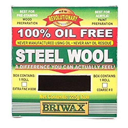 Briwax Steel Wool in Silver Oil Free for Acrylic Paint Preparation 225g Roll 