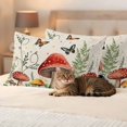 thumbnail image 3 of Mushrooms Outdoor Waterproof Pillow Covers, Butterfly Botanical Country Plants Beige Decorative Rectangle Throw Pillowcase Sofa Cushion Sham for Patio/Couch/Chair, 20"x12" 2 Pack, 3 of 8