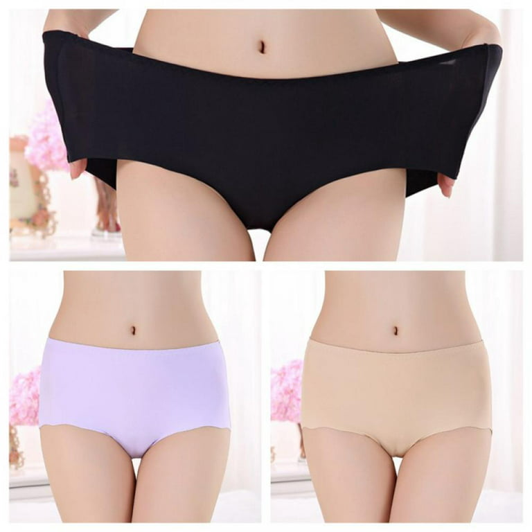 Womens Panties Comfortable Girls Underwear Mid Waist Thin No Trace