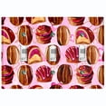 thumbnail image 1 of Metal Light Switch Wall Plate Outlet Cover (Coffee Mocha Candy Bean Toffee Swirl Pink Heart - Triple Toggle), 1 of 2