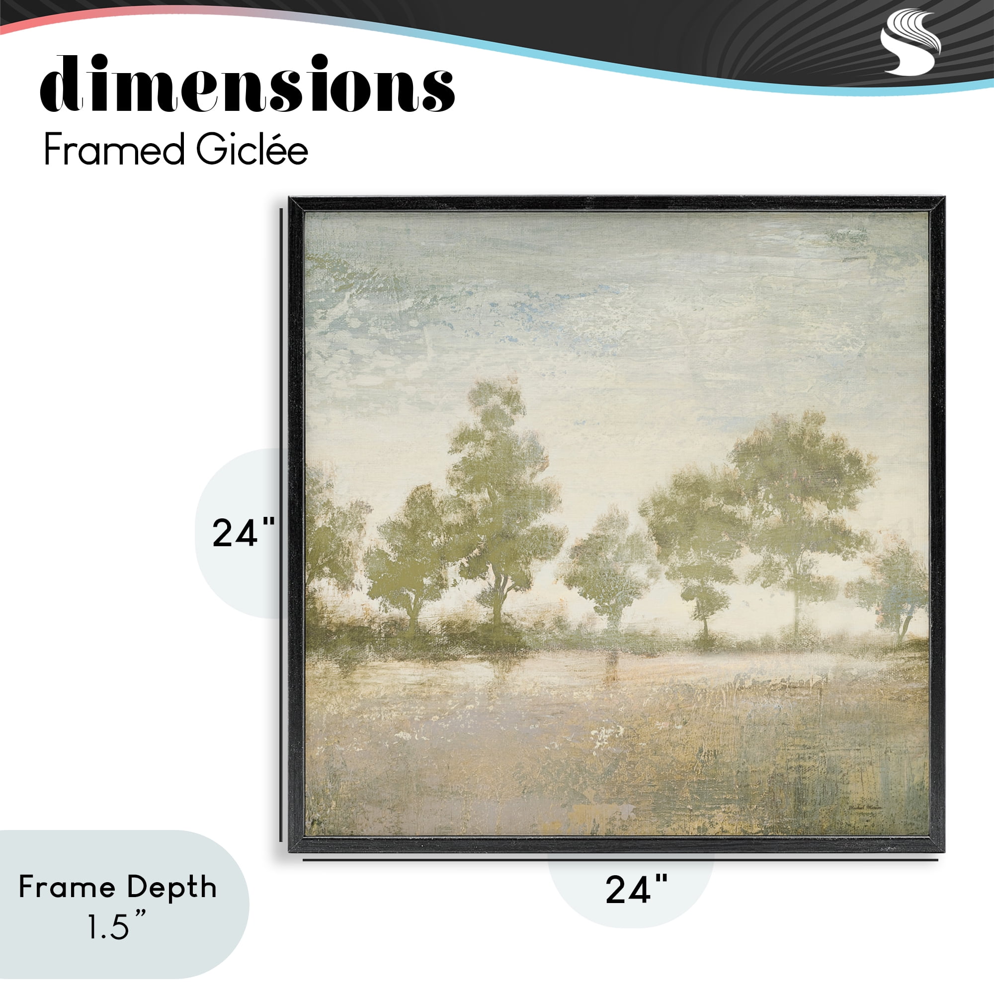 Stupell Industries Forest Light Landscape Black Framed Giclee Art, design by Michael Marcon