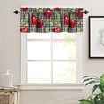 thumbnail image 3 of Fresh Apple Curtain Valance,Red Apple On Black Buffalo Check Plaid Window Valance,Rustic Retro Fruit Pattern Blackout Short Window Treatment for Kitchen Bedroom Cafe Dining Room,54x18in, 3 of 6