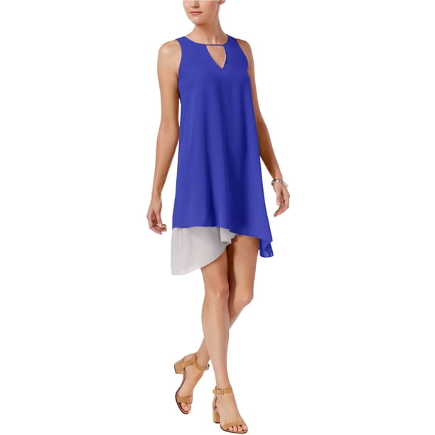 Vestido Recto Asimétrico bar III para Mujer Azul Extra Pequeño