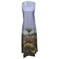 thumbnail image 4 of Summer Saving Wycnly Womens Dresses Fashion Loose Pocket Ruffle Layer Swing Tunic Tank Long Dresses Fashion Floral Print V-Neck Sleeveless Maxi Summer Dress Light Blue XXL, 4 of 4