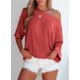 thumbnail image 2 of Top EVALESS Tawny de manga 3/4 con cuello de barco para mujer, moda 2025, 2 of 5