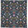 thumbnail image 5 of Retro Bird Floral Tablecloth, Bohemia William Morris Original Design Print Table Cover for Home Picnic Party Dining Room Kitchen Decor, (Pink Strawberry Thief) 55x55inch, 5 of 6