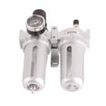 thumbnail image 2 of Air Filter Water Trap Set Source Processor Pressure Regulator Pneumatic Component Oil Separator SFC400 Silver, 2 of 8