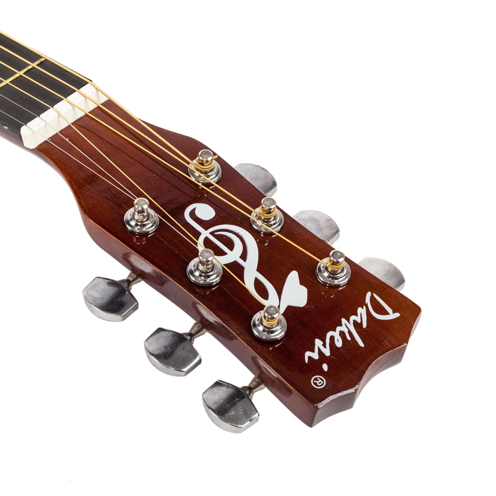 Private Jungle 38" Cutaway Guitar, Basswood Beginner Electric Guitar with Bag String Set,Coffee