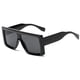 thumbnail image 1 of Gafas de sol cuadradas de gran tamaño para exteriores, para playa, vacaciones, para hombres y mujeres, marco negro, película negra y gris, 1 of 4