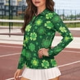 thumbnail image 4 of Uorisanigo Cute Four-Leaf Womens Golf Shirt Versatile Relaxed Women's Long Sleeve Athletic Shirts Fashionable Casual 1/4 Zipper Dry-Fit Workout Tops Size XL, 4 of 7