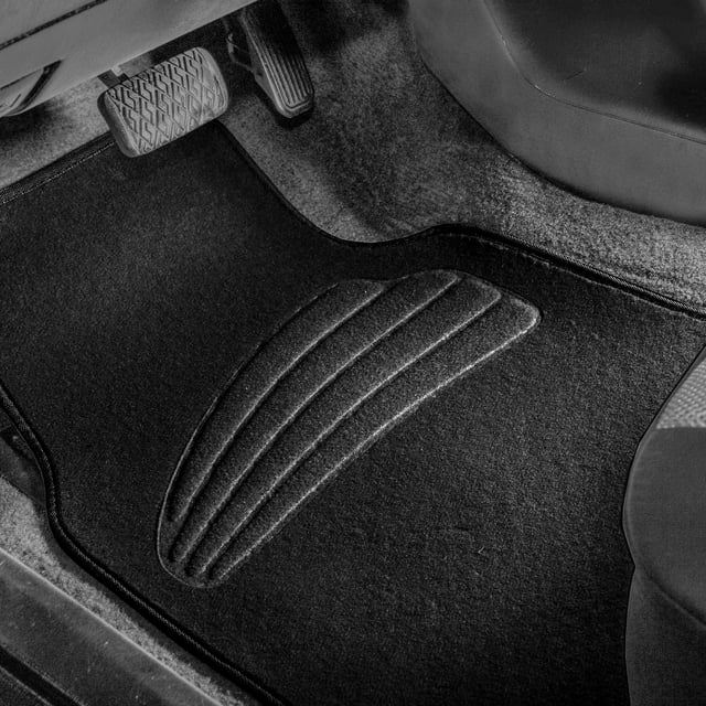 FH Group Premium Carpet Car Floor Mats for Sedan and SUV, Universal Fit with Unique Design Heavy-Duty Carpet Liner, Waterproof, Carpet Mat - 4Pcs Front & Rear
