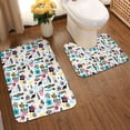 thumbnail image 2 of Xecao Dinosaur 2-Piece Vintage Seamless Anti-Skid Mat Set, featuring a stylish pattern for a safe and elegant toilet rug experience, 2 of 6