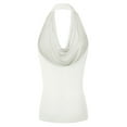 thumbnail image 3 of Aozrynl Womens Sleeveless Halter Neck Draped Blouse Tops (Female Plus Size Available), 3 of 5