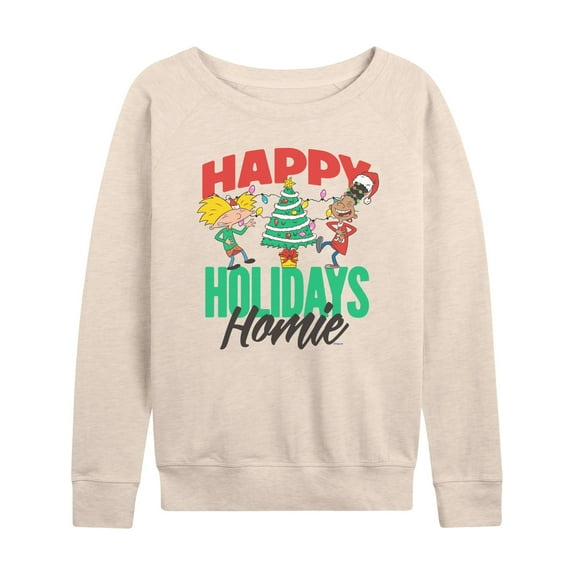 Hey Arnold! - Holiday Homies - Women's Lightweight French Terry Long Sleeve Shirt