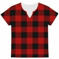 thumbnail image 6 of Guluxicc V Neck T Shirts for Women Short Sleeve Plaid Casual Loose Tops Spring Summer Womens Shirts, 6 of 6
