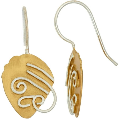 5th & Main 14kt Gold-Plated and Sterling Silver Acorn Earrings with Silver Scroll