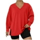 thumbnail image 1 of HongQid Plus-Size Shirts for Women Trendy V Neck Tops Oversized Long Sleeve Tees Dressy Pullover Tunics, 1 of 4