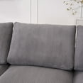 thumbnail image 3 of 113" Modern Compression Sofa ,3-Seat Upholstered Sofa Couch,Extra-Wide Seat Cushion with Wood Frame for Living Room Bedroom,Gray, 3 of 7