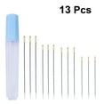 thumbnail image 2 of KAKOWELY 12 Pcs Four Sizes Stainless Steel Needles Large Hole Golden Tail Needles Knitting Needles Sewing Needles with A Storage Barrel,3.82"X0.55"X0.55", 2 of 4