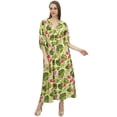 thumbnail image 1 of Bimba Women's Long Yellow Designer Drawstring Waist Kimono Cover Up Kaftan-18, 1 of 6