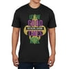 Mardi Gras Let the Good Times Roll Black Soft Adult T-Shirt - Large
