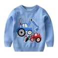 thumbnail image 2 of WIBACKER 2-7T Kids Boy Cartoon Truck Pullover Sweater Crewneck Knitted Fall Winter Sweatshirt Tops, 2 of 8