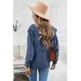 thumbnail image 1 of POGLIP Veste en Denim Bleue pour Femmes avec Poignets Élastiques et Boutons, 1 of 6