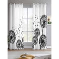 thumbnail image 2 of Dandelion Sheer Curtains 84 Inch Length 2 Panels Set for Living Room/Bedroom, Black White Modern Country Rustic Plants Kitchen Curtains Grommet Semi-Sheer Curtains Drapes Window Treatments 42"x84"x2, 2 of 7
