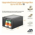 thumbnail image 4 of Caja para guardar zapatos Clemate X-Large, mejorada, paquete de 12 unidades, negra, 4 of 7