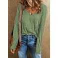 thumbnail image 6 of Chase Secret Womens Blouse Casual Long Sleeve V Neck Tops Basic Cotton Lightweight Shirts, 6 of 6