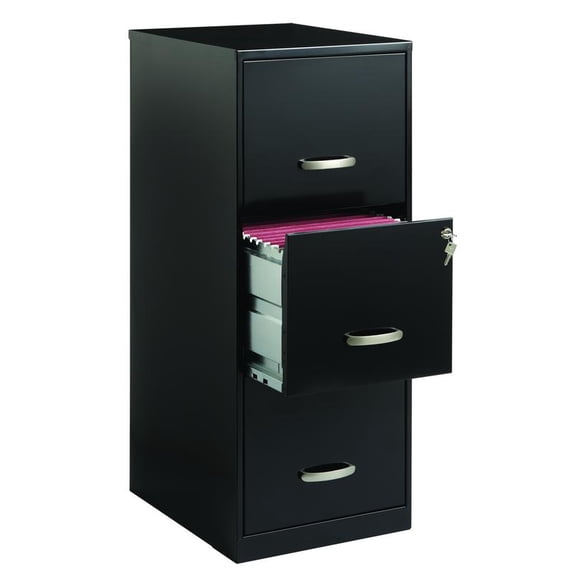 Archivero Metálico Hirsh 3 Gavetas Carta Negro
