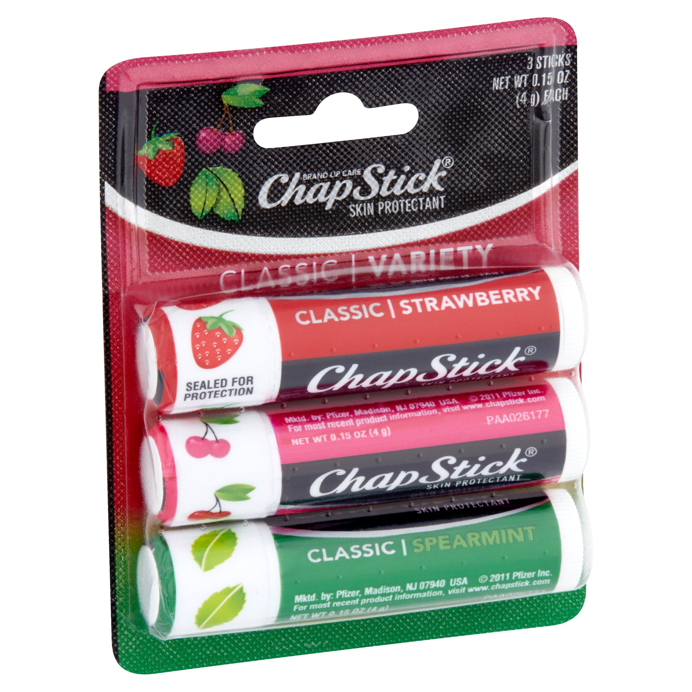 Chap Stick Classic Variety Skin Protectant Sticks, 0.15 oz, 3 count