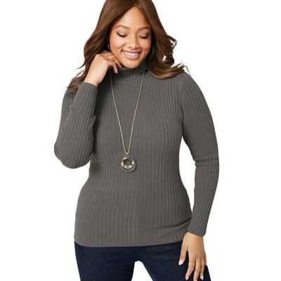 Women s Plus Size Ribbed Cotton Turtleneck Sweater in Tanzania at TZS 310015 Rating 5