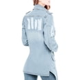 thumbnail image 7 of Notus Women's Casual Slim Distressed Long Sleeve Denim Lapel Jacket Windbreaker Outercoat Light Blue L, 7 of 7