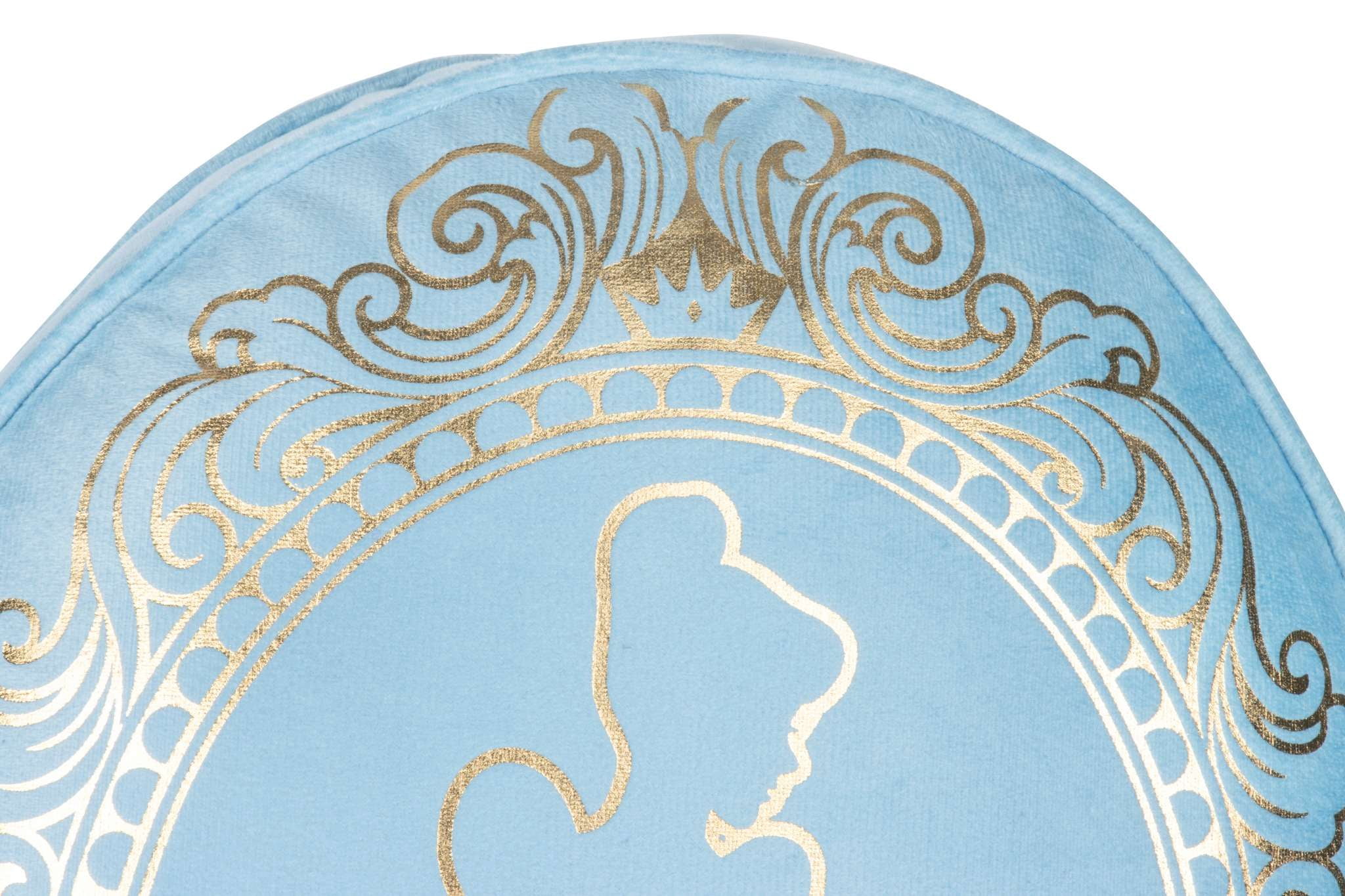 Disney Princess Cinderella Decorative Pillow, All Ages, Blue & Gold, Cameo Velour