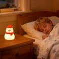 thumbnail image 5 of Squishy Christmas Tree Night Light with RGB Modes Dimmable Nursery Breastfeeding Nightlight Hangable Cute Christmas Lamp Novelty Rechargeable Silicone Touch Bedside Lamp for Bedroom Dorm Decor, 5 of 7