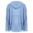 thumbnail image 6 of Pincandy Full Zip Up Hoodie for Women Pleated Tiered Ruffle Hooded Sweatshirts Jacket Coat Long Sleeve, 6 of 6