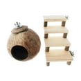 thumbnail image 1 of Casa de hámster de coco, coco para hámster, esconderse para dormir, correr con escalera, cueva para mascotas para jerbos, Chinchilla, Lemmings, rata, 1 of 9