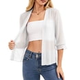 thumbnail image 2 of jjayotai Womens Summer Thin Cardigan 3/4 Sleeve Sheer Shrugs Trendy Open Front Loose Lightweight Cropped Cardigans, 2 of 6