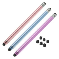3pcs Stylus Pens for Touch Screens with 6 Extra Tips Capacitive Stylus Universal Tablet Pen, Pink Purple Blue
