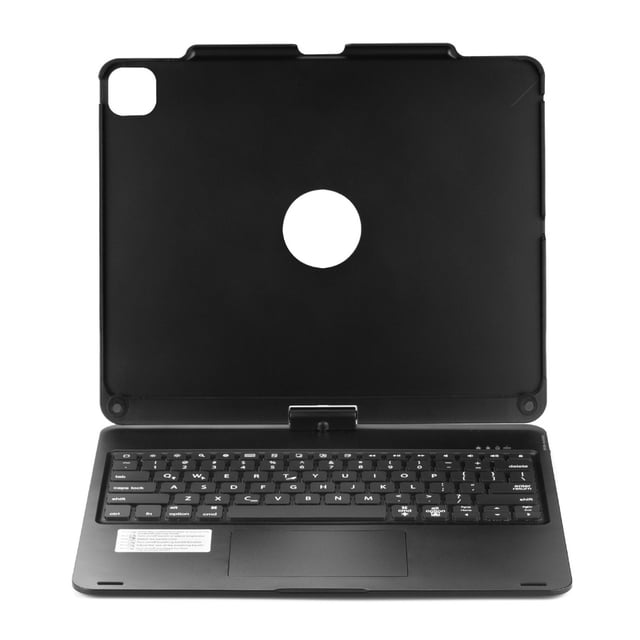 yeacher 360° Rotating Bluetooth Keyboard for iPad Pro 12.9" - Black, ABS Material, 500mAh Battery, BT 5.1, 10M Range, Compact & Lightweight Design