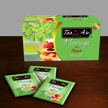Tea4U Moringa Oleifera with Peach Tea, from Sri Lanka, 25 Tea Bags