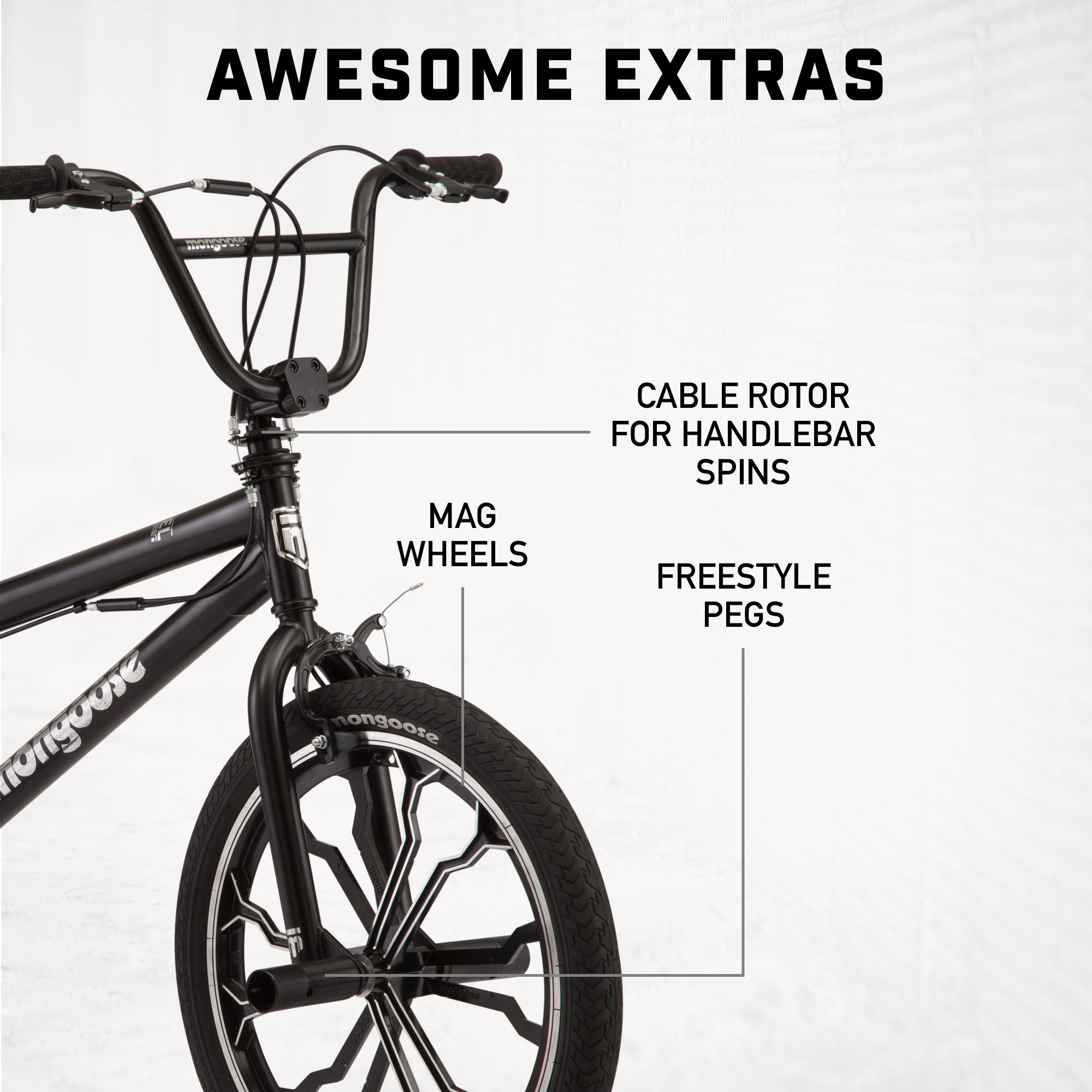 Mongoose Rebel Kids BMX Bike, 20", Black photo 7